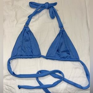 Monday Swimwear Morocco Top in Dream Blue Wide Rib